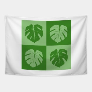 Monstera Checkerboard Tapestry