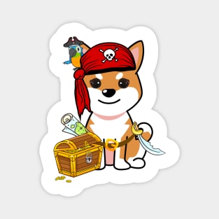 Cute orange dog is a pirate Magnet