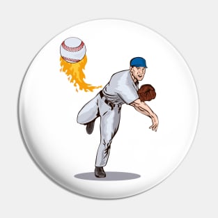 American Baseball Pitcher Retro Pin