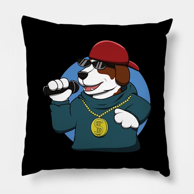 Dog Rap Funny Rapper Music Doggy Style Drawing Meme Pillow by jkshirts