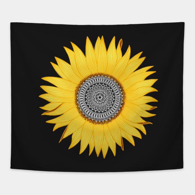 Sunflower Mandala Sunflower Tapestry Teepublic
