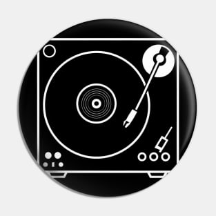 Space DJ T-Shirt - Solar System Retro Turntable EDM Pin