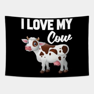 I Love My Cow Tapestry