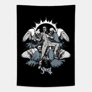 Ghost Retro Style White Tapestry