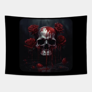 Rose Skull Blood Tapestry