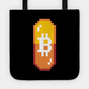 Bitcoin Orange Pill Pixel Art Tote