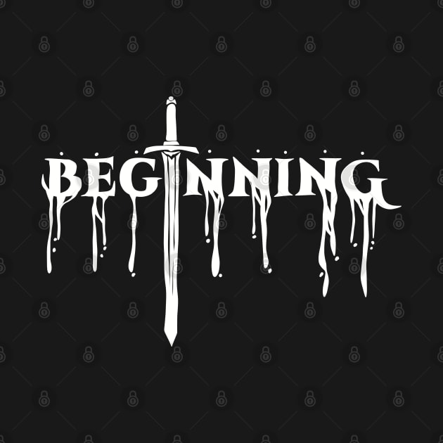 The Beginning After The End Black and White Melted Text Typography by Animangapoi