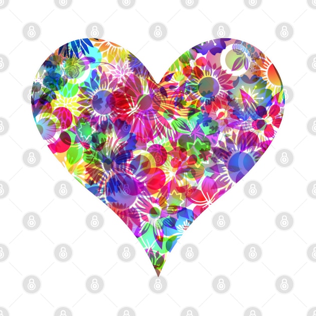 Flower Floral Colorful Rainbow Heart by Timeforplay