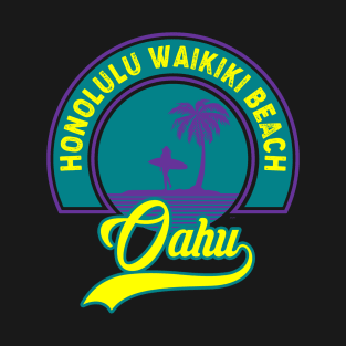 Honolulu Waikiki Beach Vacation Palm Trees Summer T-Shirt