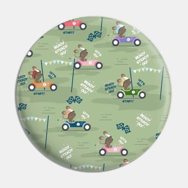 Ready to race mouse pattern on green background Pin by Arch4Design