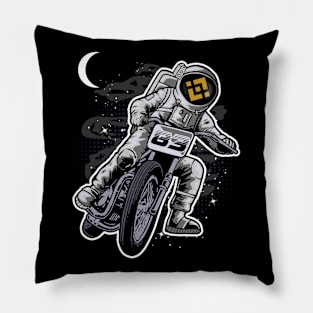 Astronaut Motorbike Binance BNB Coin To The Moon Crypto Token Cryptocurrency Wallet Birthday Gift For Men Women Kids Pillow