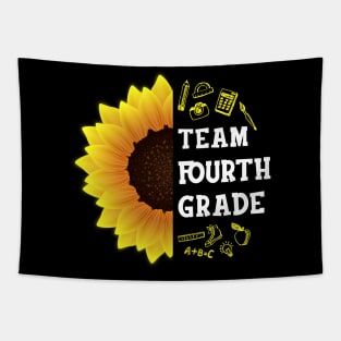 Team Fourth Grade Shirt First Day Preschool Back to School Sunflower Gift Tapestry