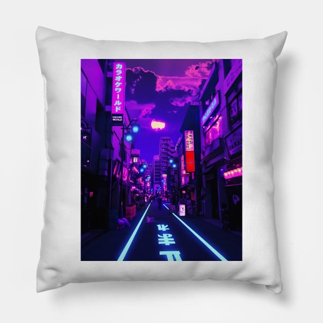 Neon planet Pillow by Ritvik Takkar