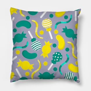 Teal &amp; lemon candy Pillow