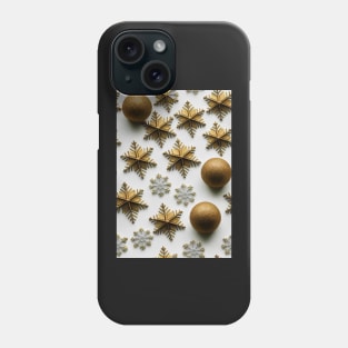 Christmas Seamless Pattern - Yellow Snowflakes #7.4 Phone Case