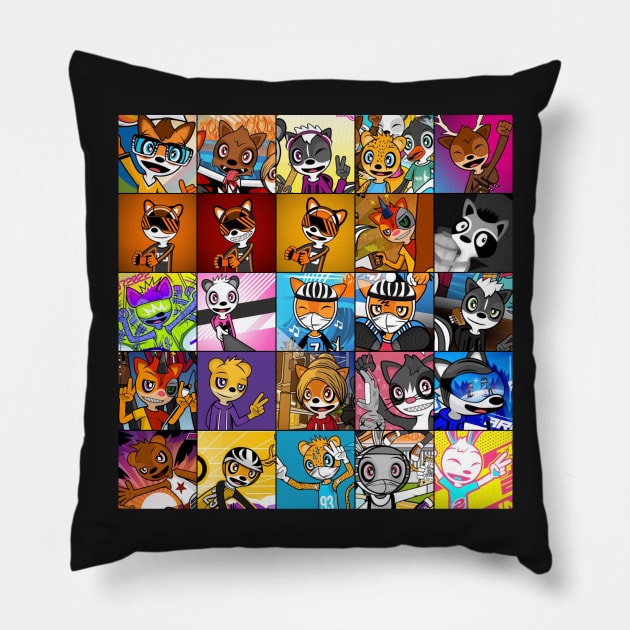 25 MOULE Characters Collage Pillow by MOULE