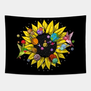 Solar System Sunflower Tapestry