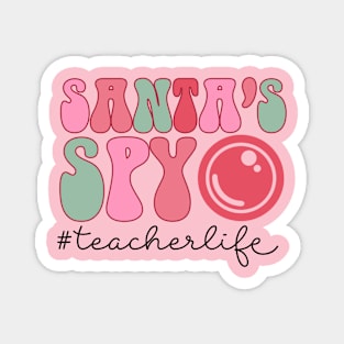 Santa Spy #teacherlife Teaching Funny Christmas Magnet