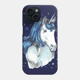 Blue unicorn Phone Case