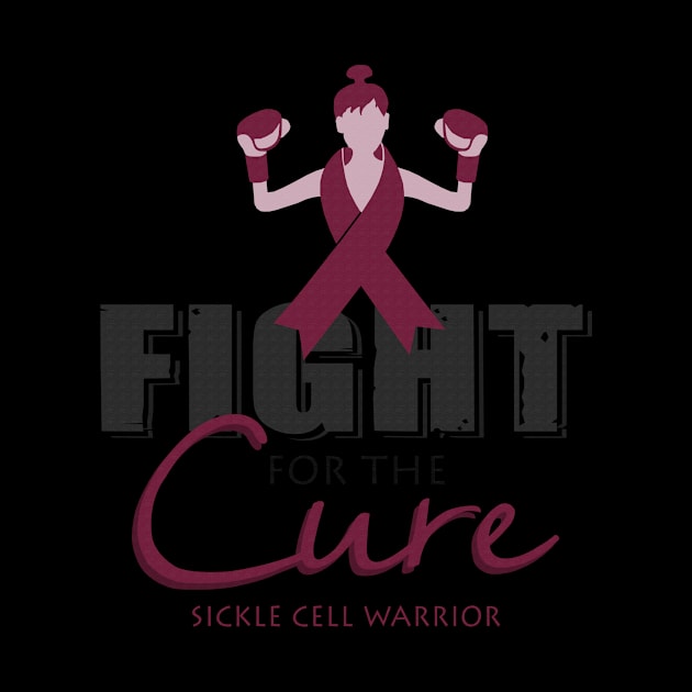 Fight For The Cure Sickle Cell Warrior Awareness Burgundy Ribbon by celsaclaudio506