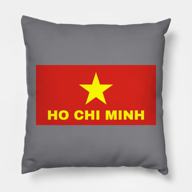 Ho Chi Minh City in Vietnamese Flag Pillow by aybe7elf