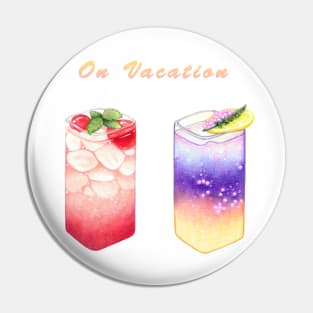 Vacation Gradient Fruit Drink Illustration 漸層飲料插畫 (Colored Pencil 色鉛筆) Pin
