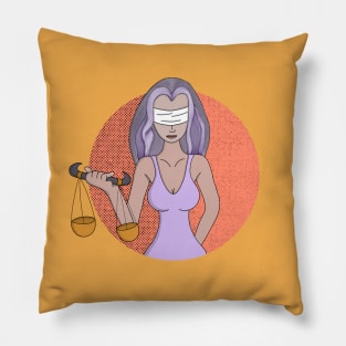 Libra and the Lady of Justice Pillow