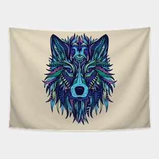 Wolf Illustration Tapestry