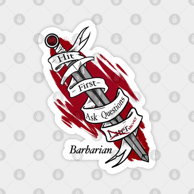 Barbarian Sword Magnet by HannahPalmerArt