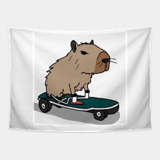 Capybara skateboard Tapestry