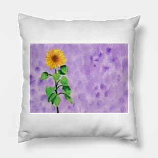 Sunflower - sun - on purple background Pillow