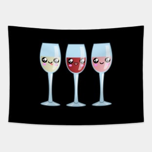Kawaii Wine Drink Party Tapestry