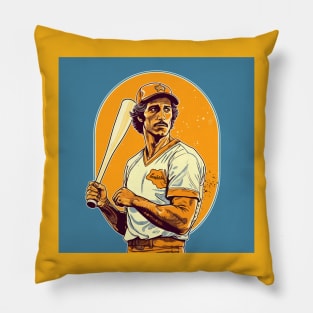 Retro Baseball Player Pillow