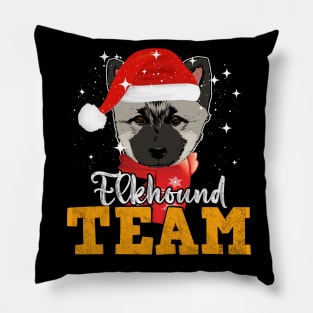 Team Norwegian Elkhound Xmas Pillow