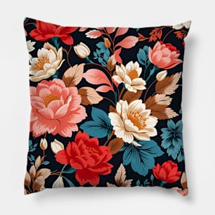 Seamless floral pattern - vibrant colors. Pillow