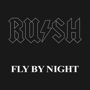 RUSH - Fly By Night - AC/DC - Back in Black homage T-Shirt