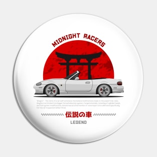 Tuner White NB Miata Roadster JDM Pin