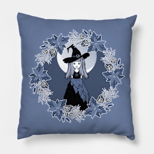 Blue Winter Solstice Yule Cheeky Witch® Pillow