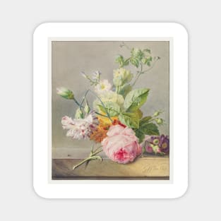 rose painting, Magnolias on Light Blue Velvet Cloth (ca. 1885) by Martin Johnson Heade Magnet