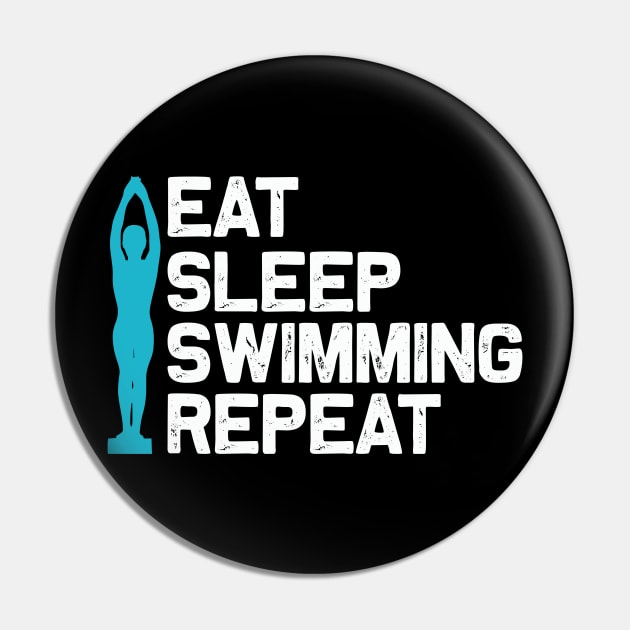 Swimming - Eat sleep Pin by APuzzleOfTShirts