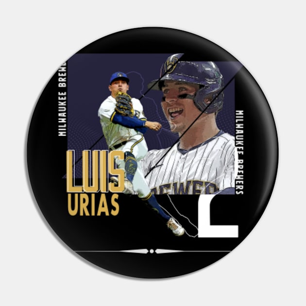 Luis Urias Baseball Paper Poster Brewers 2 - Luis Urias - Pin