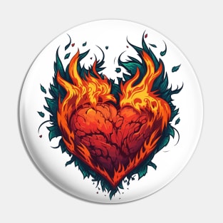 Burning heart Pin