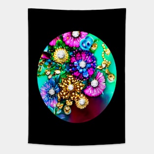 Flowers and Gems Tapestry