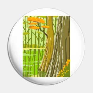 Congaree National Park in Columbia South Carolina United States WPA Poster Art Color Pin