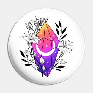 Moonflower crystal Pin