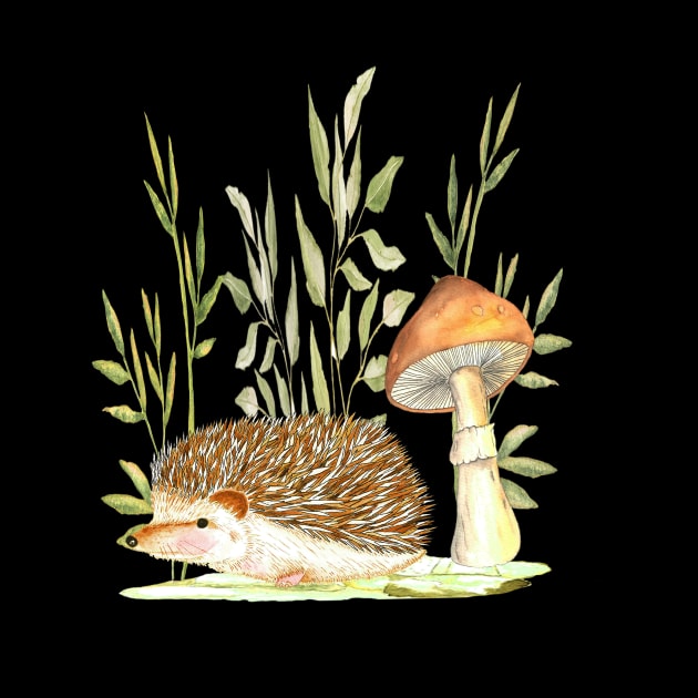 hedgehog and the mushroom by LatiendadeAryam