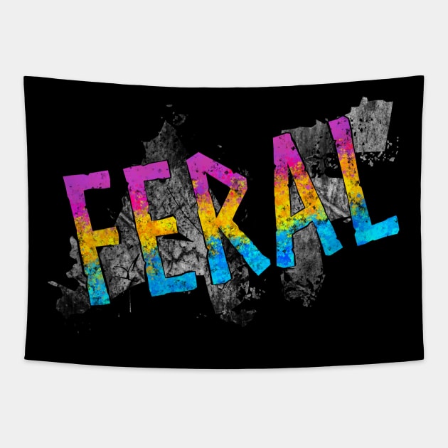 Feral Pride - Pansexual Tapestry by Hyena Arts