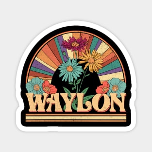 Waylon Flowers Name Personalized Gifts Retro Style Magnet