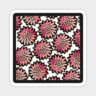 Pink Floral Fireworks - Digitally Illustrated Abstract Flower Pattern for Home Decor, Clothing Fabric, Curtains, Bedding, Pillows, Upholstery, Phone Cases and Stationary Magnet