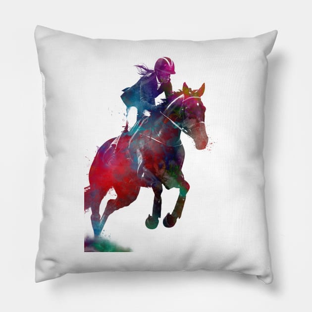 Rider #rider #horse #sport Pillow by JBJart